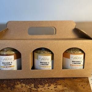 Coffret de 3 pots de moutardes artisanales bio