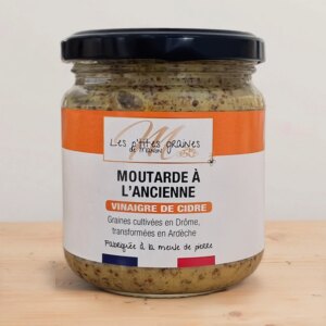 Un pot de moutarde à l'ancienne au vinaigre de cidre