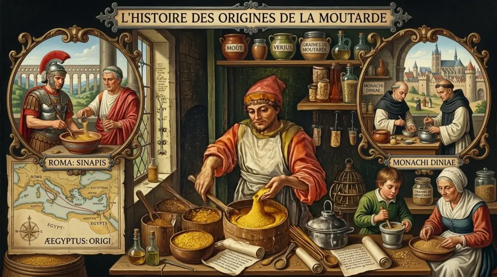 Un tableau historique de l'origine de la moutarde bio